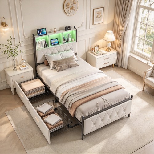 3ft upholstered single - upholstered, bed