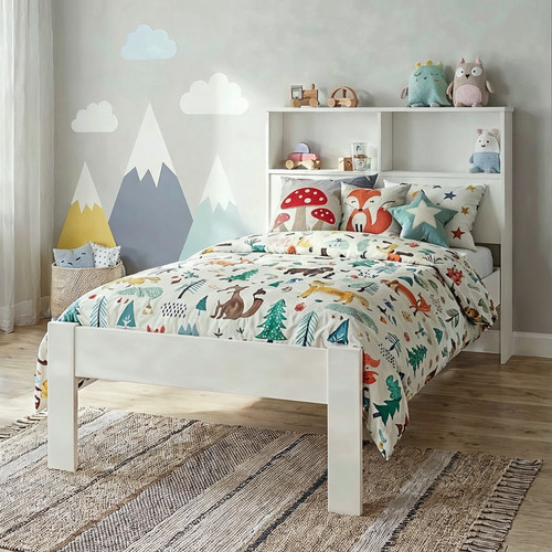 Joni single bed wooden with - single,