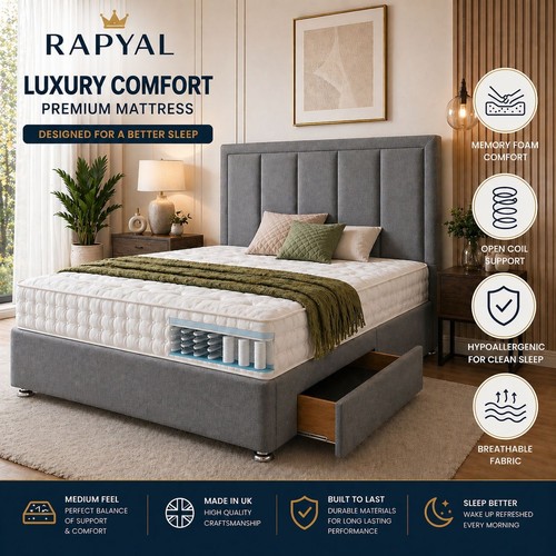 Divan bed with mattress - mattress, memory