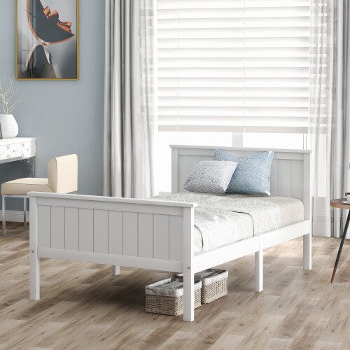 White wooden bed frame - frame, 3ft