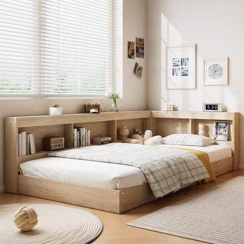 Wooden storage bed frame - storage, with