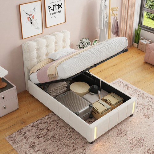 Upholstered 3ft single - single, storage