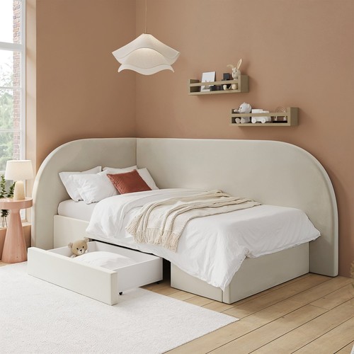 Cream single velvet - cream, frame