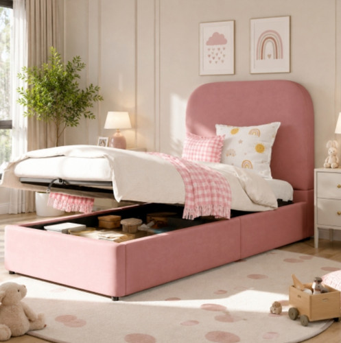 Velvet upholstered kids - upholstered, single