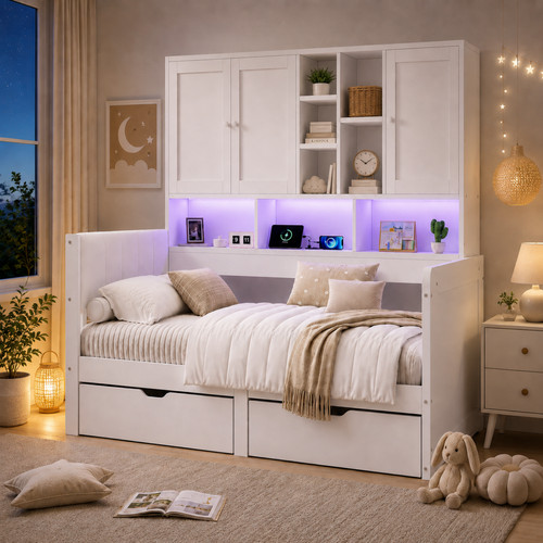 3ft single kids daybed overbed - single,