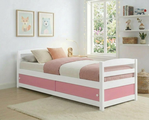 Storage bed kids grey pink - storage,