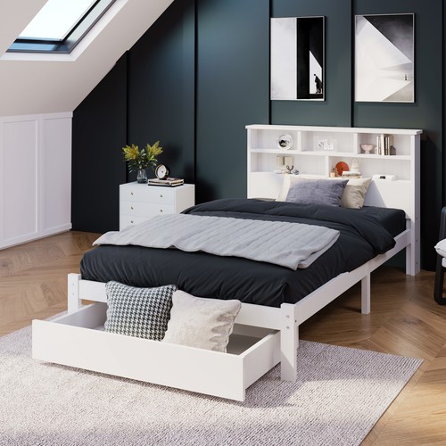 3ft single bed frame - single, pine
