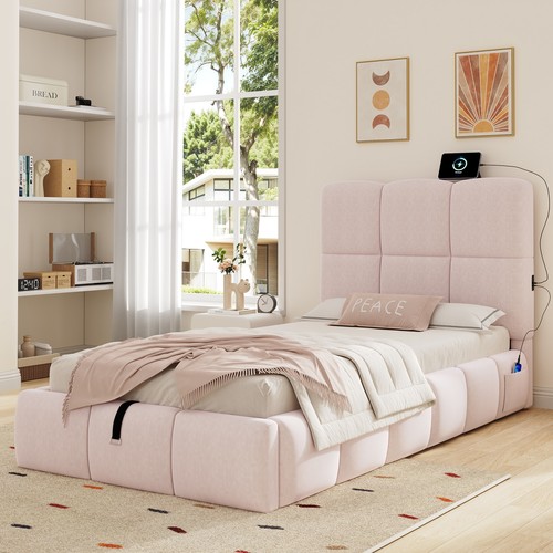 Single upholstered bed frame - bed,