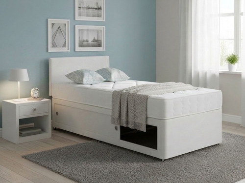 Kids white leather - white, slide