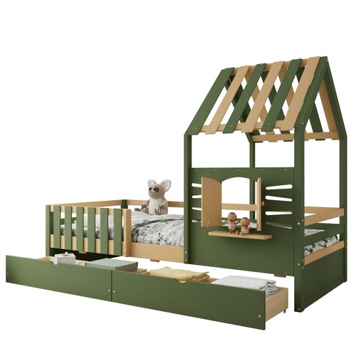 Junior wooden house bed - junior,