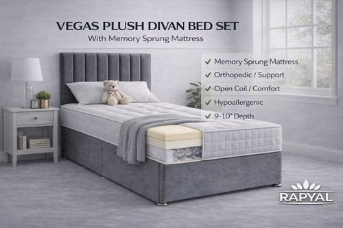 Single divan bed - single, set