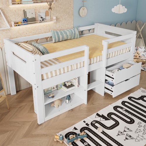 Pine wooden bed frame 3ft - wooden,