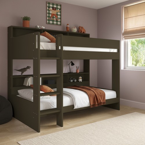 Green bunk bed with storage - green,