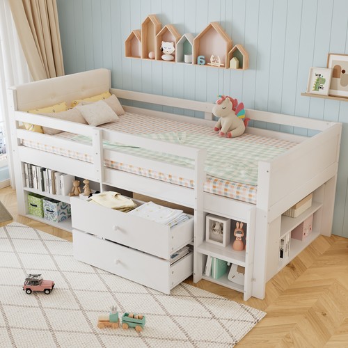 Kids single bed with drawers - kids,