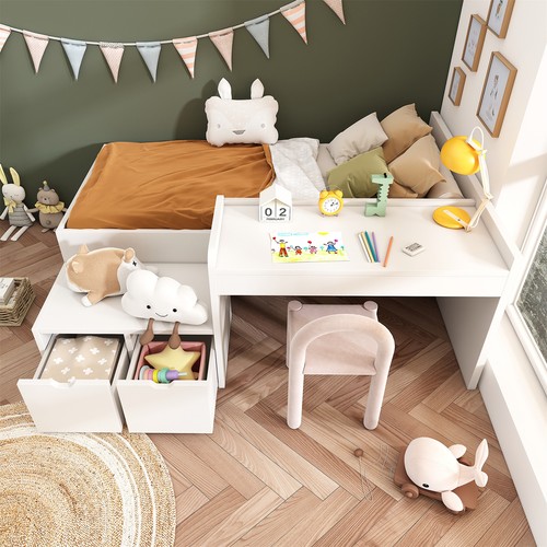 Single bed wooden frame - wooden,