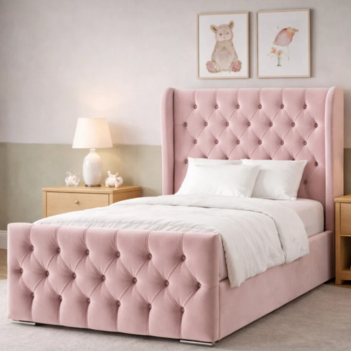 Toddler kids winged bed frame - toddler,